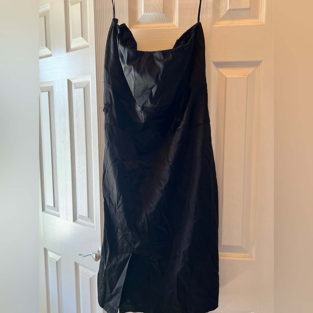 Two piece set - strapless dress with short sleeve jacket